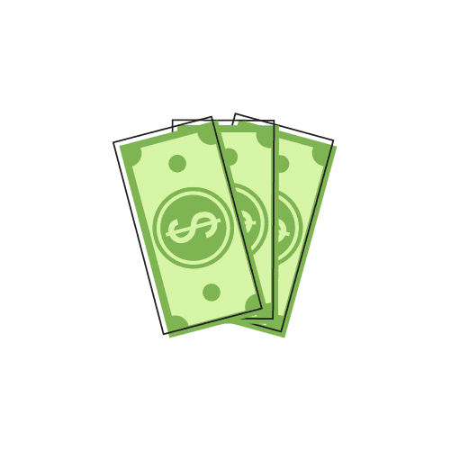 Three dollar bills icon