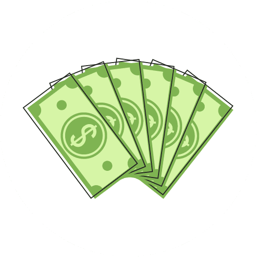 Five dollar bills icon